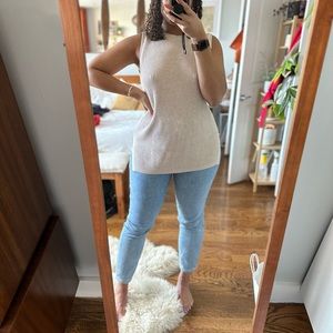 Knit oversized sweater tank top